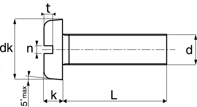 Vis laiton M1 Tête cylindrique