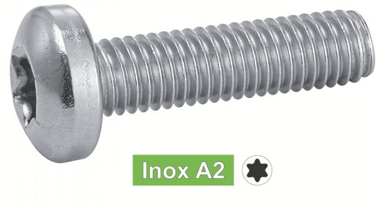 VIS A METAUX TETE CYLINDRIQUE SIX LOBES Inox A2 ISO 14583 (similar DIN  7985) (Modèle : 62231)