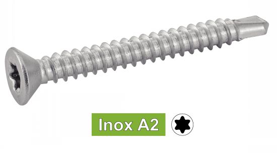 Vis autoperceuse Bimétal Tête fraisée TF TORX Foret Long