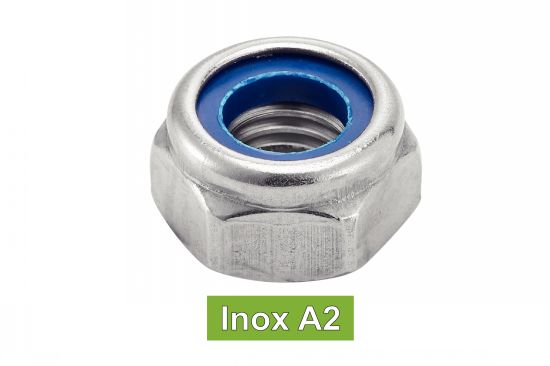 Écrou de blocage DIN 985 / ISO 10511, standard, forme basse, M6, acier  inoxydable A2 V2A, écrou d'arrêt, écrou autobloquant, écrou hexagonal,  écrou à