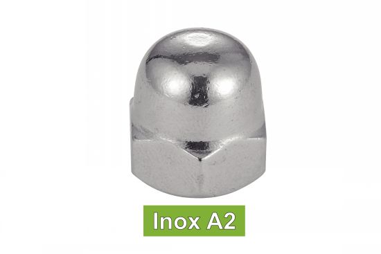 ECROUS BORGNES Inox A2 DIN 1587 (UNI 5721) (Modèle : 62604)