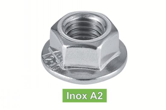 ECROUS A EMBASE CRANTEE Inox A2 DIN 6923 (ISO 4161, NFE25-406) (Modèle :  62609)