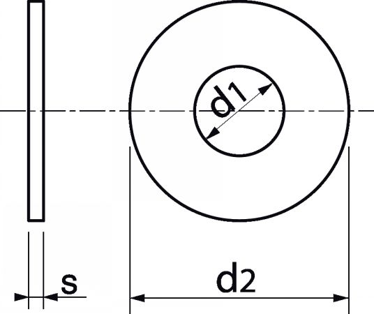 Rondelle plate large L 36 mm en inox A2