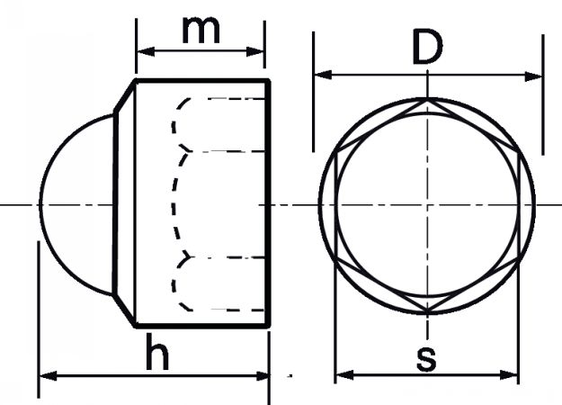 CACHES ECROUS HEXAGONAUX NOIRS - RAL 9005 Polyethylene (Modèle : 85600)