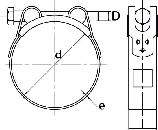 Collier de serrage Tourillon W4 - Inox - Diam. 86-91