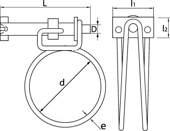 Collier de serrage double fils inox 304