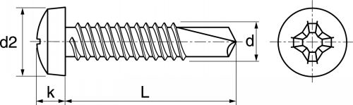 Vis autoperceuses tête cylindrique phillips / Phillips pan head self drilling screws