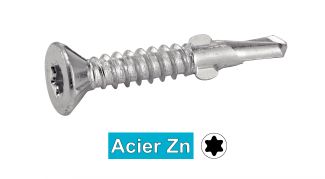 Vis autoperceuses tête fraisée crantée ailettes / Six lobe countersunk head serrated self drilling screws with winglets