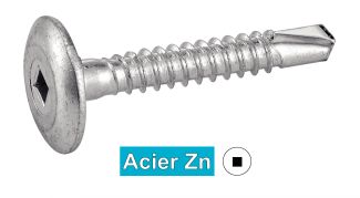 Vis autoperceuses tête crantée large carrée / Square truss head serrated self drilling screws