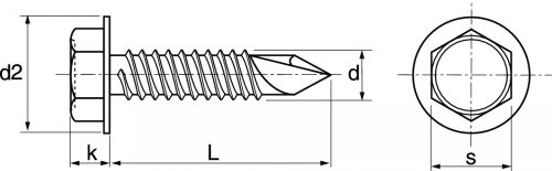 Vis autoperceuses tête hexagonale embase crantée / Hexagon head with serrated flange self drilling screws