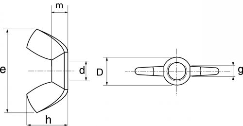 Ecrous oreilles américaine / Wing nuts american type