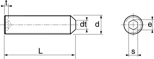 Vis sans tête six pans creux bout pointeau / Hexagon socket set screws cone point
