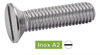 Vis à métaux tête fraisée fendue inox A2 / Slotted countersunk head machine screws