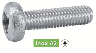 Vis à métaux tête cylindrique pozidrive inox A2 / Pozidrive pan head machine screws