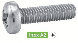 Vis à métaux tête cylindrique phillips inox A2 / Phillips pan head machine screws