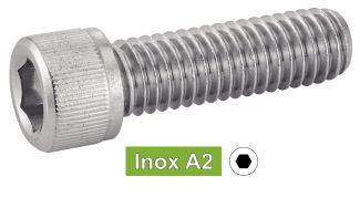 Vis à métaux tête cylindrique six pans creux UNC inox A2 / Hexagon socket head cap screws -UNC-