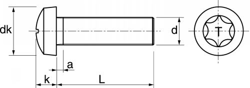 Vis à métaux tête cylindrique six lobes / Six lobe pan head machine screws