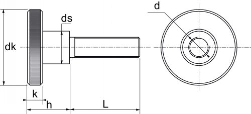 Vis moletées type haut / Knurled thumb screw high type