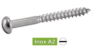 Vis à bois tête ronde fendue inox A2 / Slotted round head wood screws