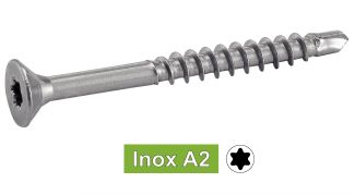 Vis agglomere tête fraisee six lobes inox A2 / Six lobe countersunk screw