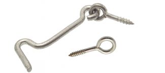 Crochets de contrevent inox A2 / Gate hook with screw eyes