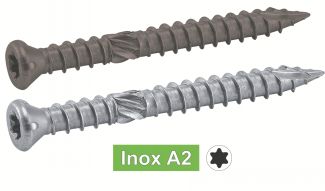 Vis terrasse tête fraisee reduite six lobes inox A2 / Six lobe small countersunk head decking screws