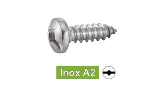 Vis à tôle tête cylindrique carrée fendue inox A2 / Square slotted pan head self tapping screws forme C