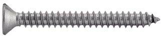 Vis à tôle tête fraisée fendue inox A2 / Slotted countersunk head self tapping screws forme C