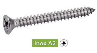 Vis à tôle tête fraisée pozidrive inox A2 / Pozidrive countersunk head self tapping screws forme C