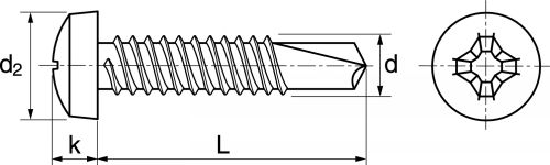 Vis autoperceuses tête cylindrique phillips / Phillips pan head self drilling screws