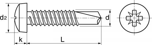 Vis autoperceuses tête cylindrique pozidrive / Pozidrive pan head self drilling screws