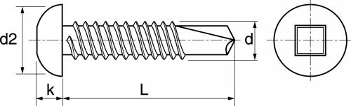 Vis autoperceuses tête cylindrique carrée / Square pan head self drilling screws