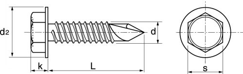 Vis autoperceuses tête hexagonale à embase / Hexagon head with flange self drilling screws