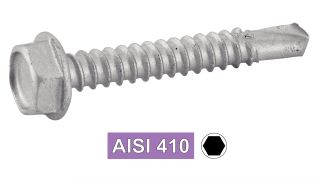 Vis autoperceuses tête hexagonale à embase AISI 410/ Hexagon head with flange self drilling screws