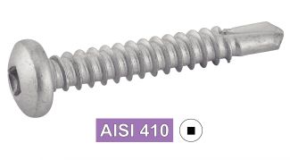 Vis autoperceuses tête cylindrique carrée AISI 410 / Square pan head self drilling screws