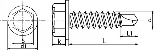 Vis autoperceuses tête hexagonale embase bi-métal / Hexagon head with flange self drilling screws