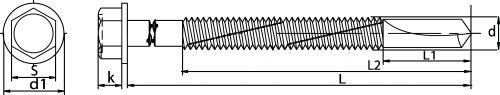 Vis autoperceuses tête hexagonale embase bi-métal / Hexagon head with flange self drilling screws