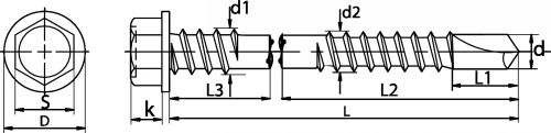 Vis autoperceuses tête hexagonale embase / Hexagon head with flange seilf drilling screws