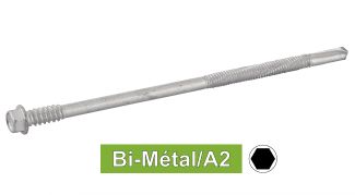 Vis autoperceuses tête hexagonale embase BI-METAL / Inox A2 / Hexagon head with flange seilf drilling screws