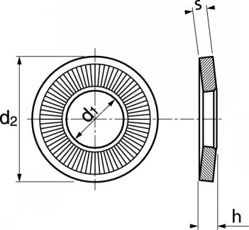 Rondelles coniques striées série large / Contactlock washers large type