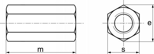 Ecrous hexagonaux m = 3xd / Hexagon nuts, m = 3 x d