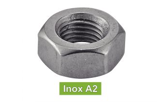 Ecrous hexagonaux filetage métrique pas fin inox A2 / Hexagon nuts metric fine pitch