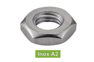 Ecrous bas hexagonaux pas à gauche inox A2 / Hexagon thin nuts left hand thread