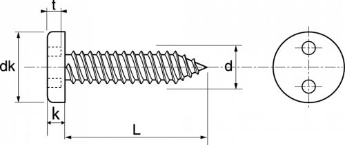 Vis tole tête cylindrique inviolable snake eyes