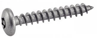 Vis bois six lobes inviolable teton central inox A2 / Six lobe pan head wood screws with security pin strap hinges