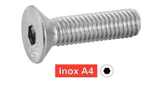 Vis à métaux tête fraisée six pans creux inox A4 / Hexagon socket countersunk head screws