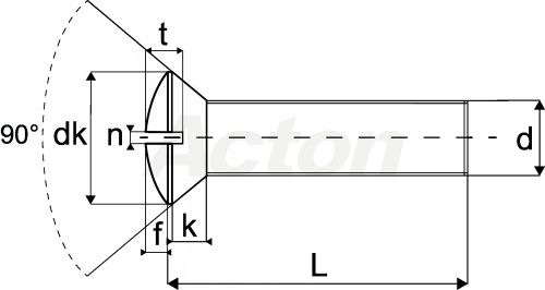 Vis m&eacute;taux t&ecirc;te frais&eacute;e bomb&eacute;e fendue / Slotted raised countersunk head machine screws