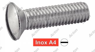 Vis &agrave; m&eacute;taux t&ecirc;te frais&eacute;e bomb&eacute;e fendue inox A4 / Slotted countersunk head machine screws