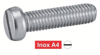 Vis à métaux tête cylindrique fendue inox A4 / Slotted cheese head machine screws