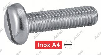 Vis &agrave; m&eacute;taux t&ecirc;te cylindrique large fendue inox A4 / Slotted pan head machine screws
